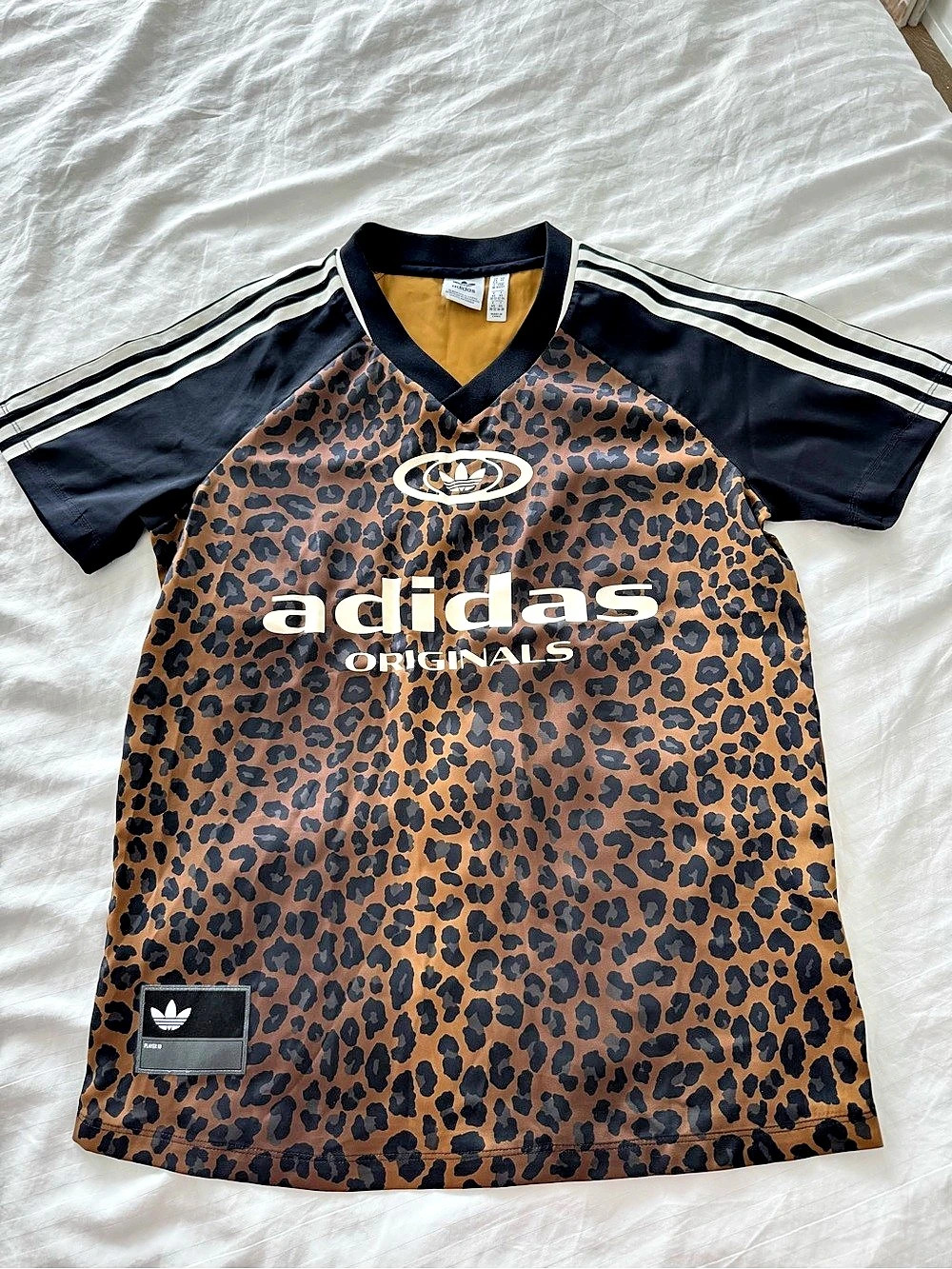 adidas Originals Leopard Jersey Animal Print Jersey Brown & Black Size Medium